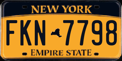 NY license plate FKN7798