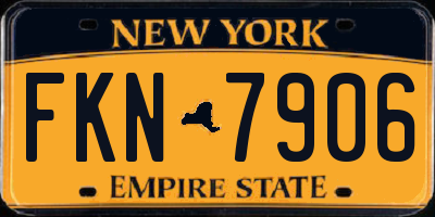 NY license plate FKN7906