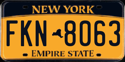 NY license plate FKN8063