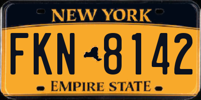 NY license plate FKN8142
