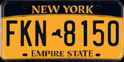 NY license plate FKN8150