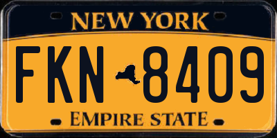 NY license plate FKN8409