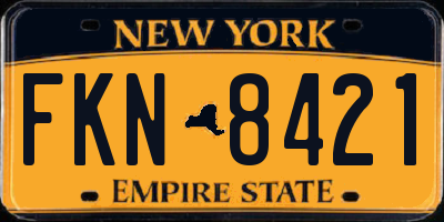 NY license plate FKN8421