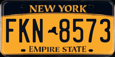 NY license plate FKN8573