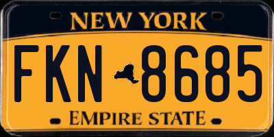 NY license plate FKN8685