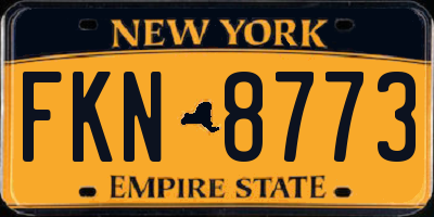 NY license plate FKN8773