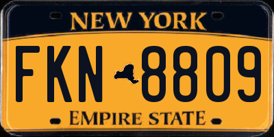 NY license plate FKN8809