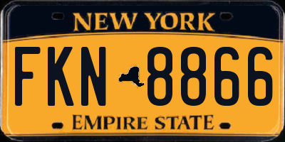 NY license plate FKN8866