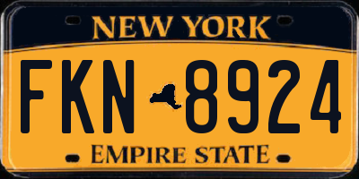 NY license plate FKN8924