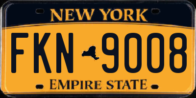 NY license plate FKN9008