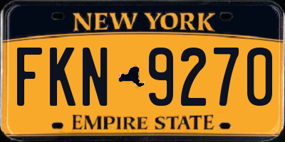 NY license plate FKN9270