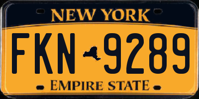 NY license plate FKN9289