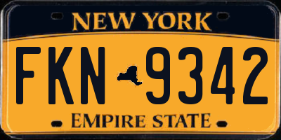 NY license plate FKN9342