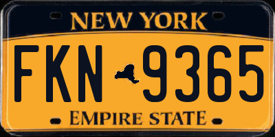 NY license plate FKN9365