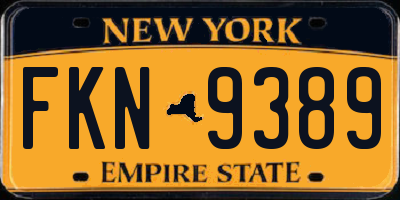 NY license plate FKN9389