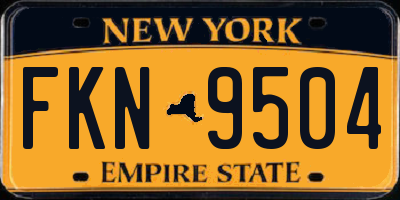 NY license plate FKN9504