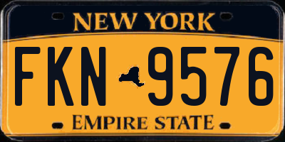 NY license plate FKN9576