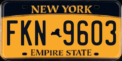NY license plate FKN9603