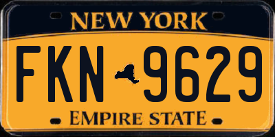 NY license plate FKN9629