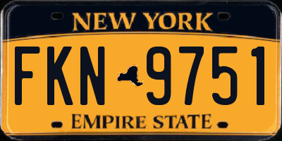 NY license plate FKN9751