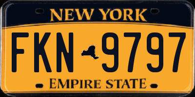 NY license plate FKN9797