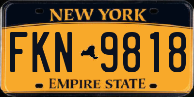 NY license plate FKN9818