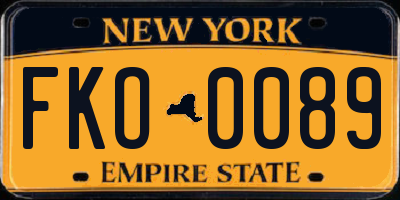 NY license plate FKO0089