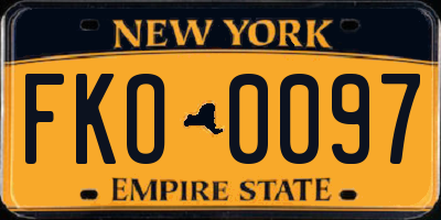 NY license plate FKO0097