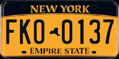 NY license plate FKO0137