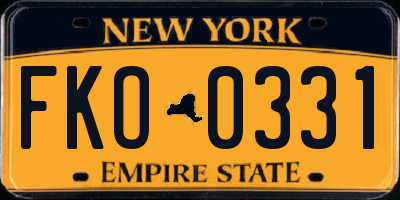 NY license plate FKO0331