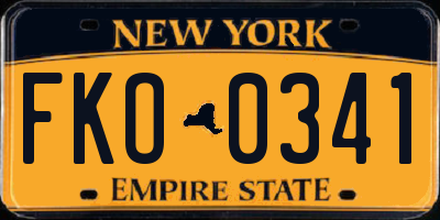 NY license plate FKO0341