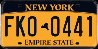 NY license plate FKO0441