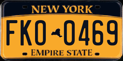 NY license plate FKO0469
