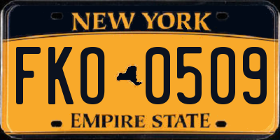 NY license plate FKO0509