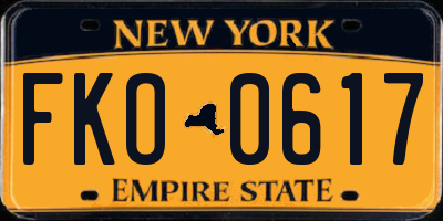 NY license plate FKO0617