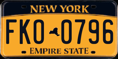NY license plate FKO0796