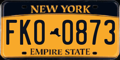 NY license plate FKO0873