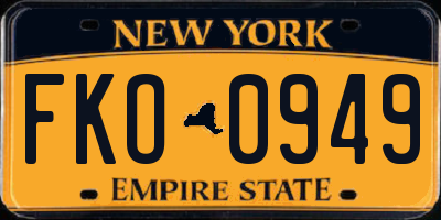 NY license plate FKO0949