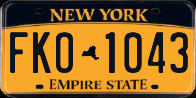 NY license plate FKO1043