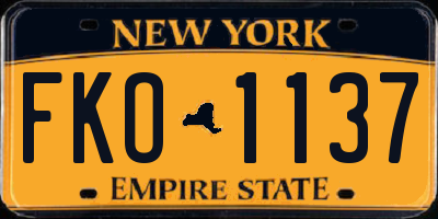 NY license plate FKO1137