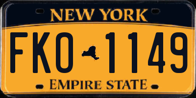 NY license plate FKO1149