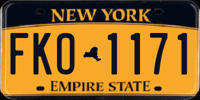 NY license plate FKO1171