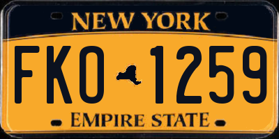 NY license plate FKO1259