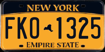 NY license plate FKO1325