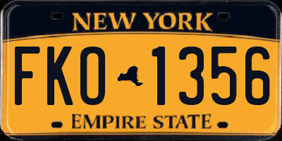 NY license plate FKO1356