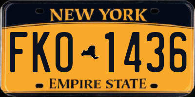 NY license plate FKO1436