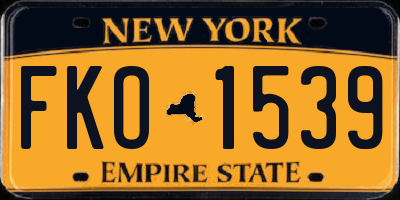 NY license plate FKO1539