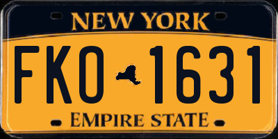 NY license plate FKO1631
