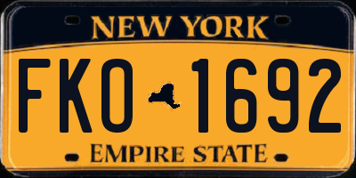 NY license plate FKO1692