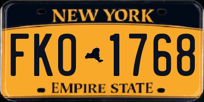 NY license plate FKO1768